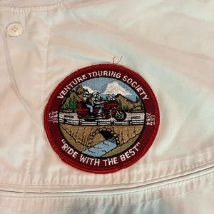 Vintage CIA white motorcycle club jacket, Ventura Turing society